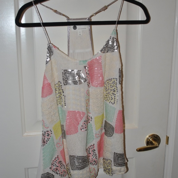 Anthropologie Sequin Cami Multi-Color Size M - Picture 2 of 5